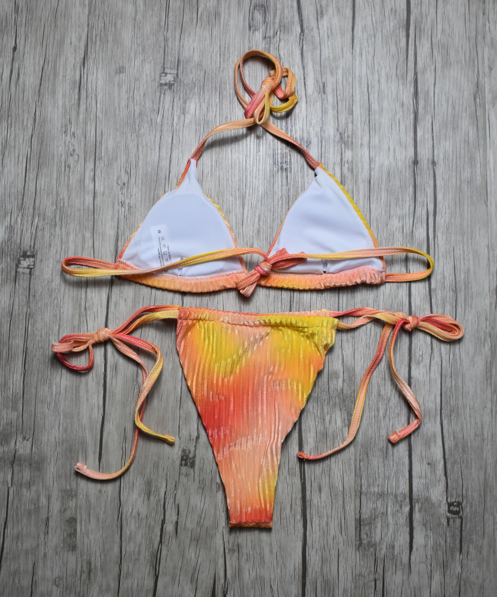 New Bikini Split Swimsuit Women's Bikini Gradient Color Sexy Swimwear