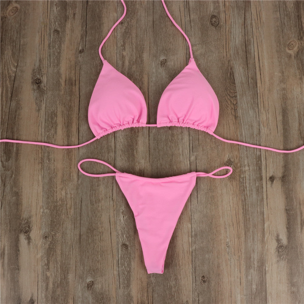 New Bikini Sexy Solid Color Festival Ladies Swimsuit Set Bikini
