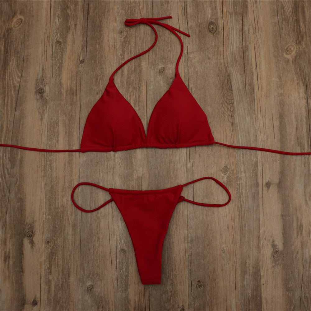 New Bikini Sexy Solid Color Festival Ladies Swimsuit Set Bikini