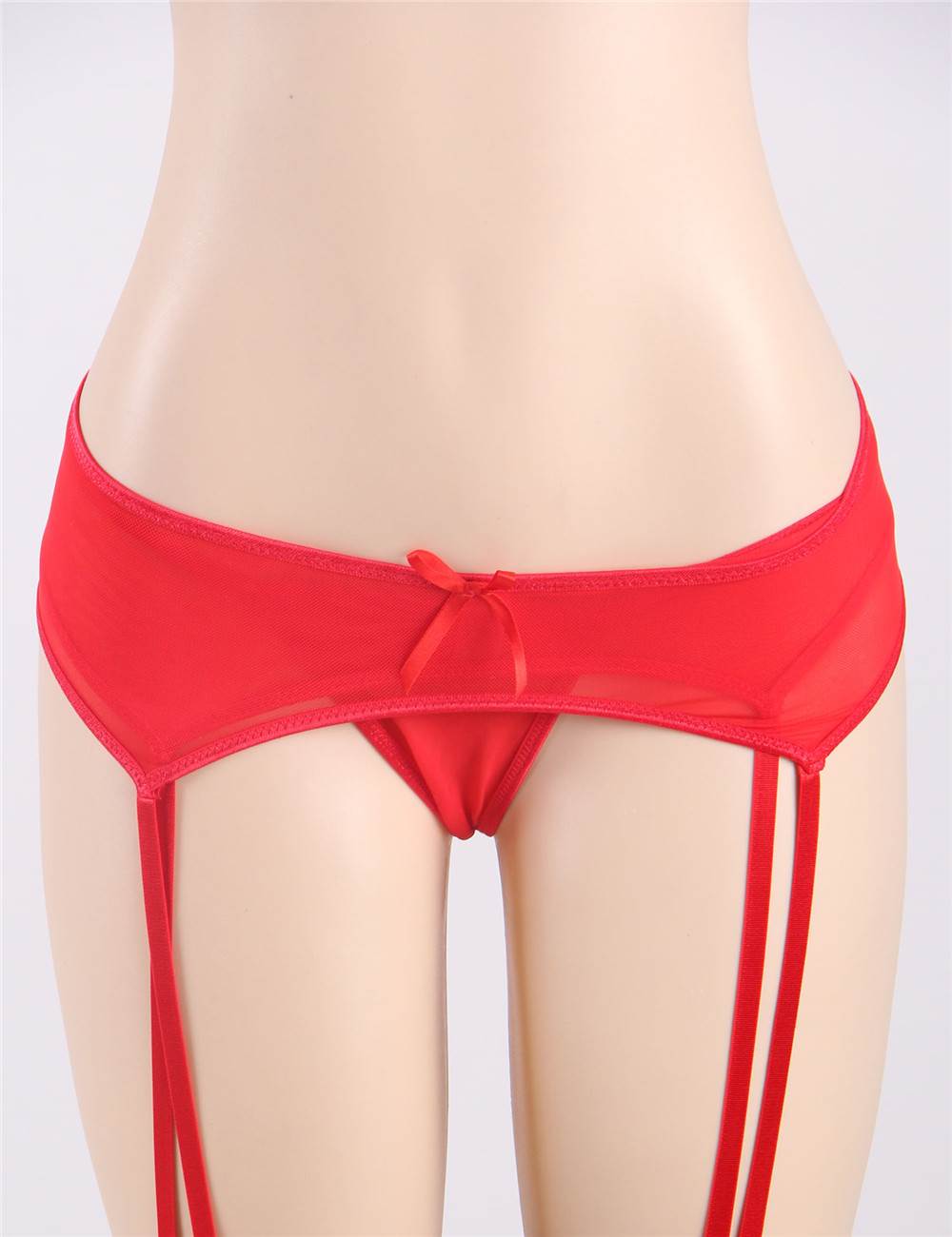 Sexy Lace Garter Belt Panty - RED 1