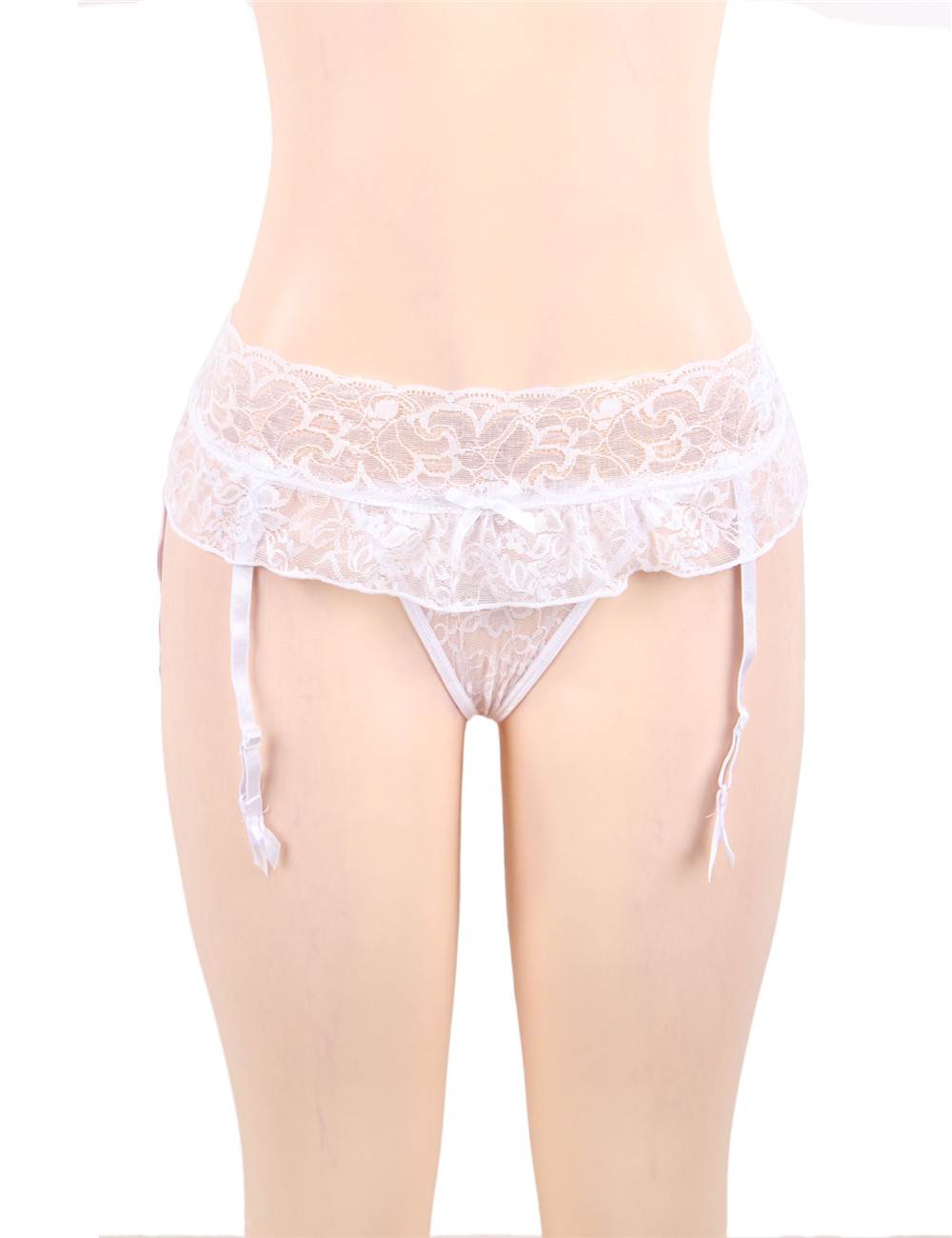 Sexy Lace Garter Panty #8 White