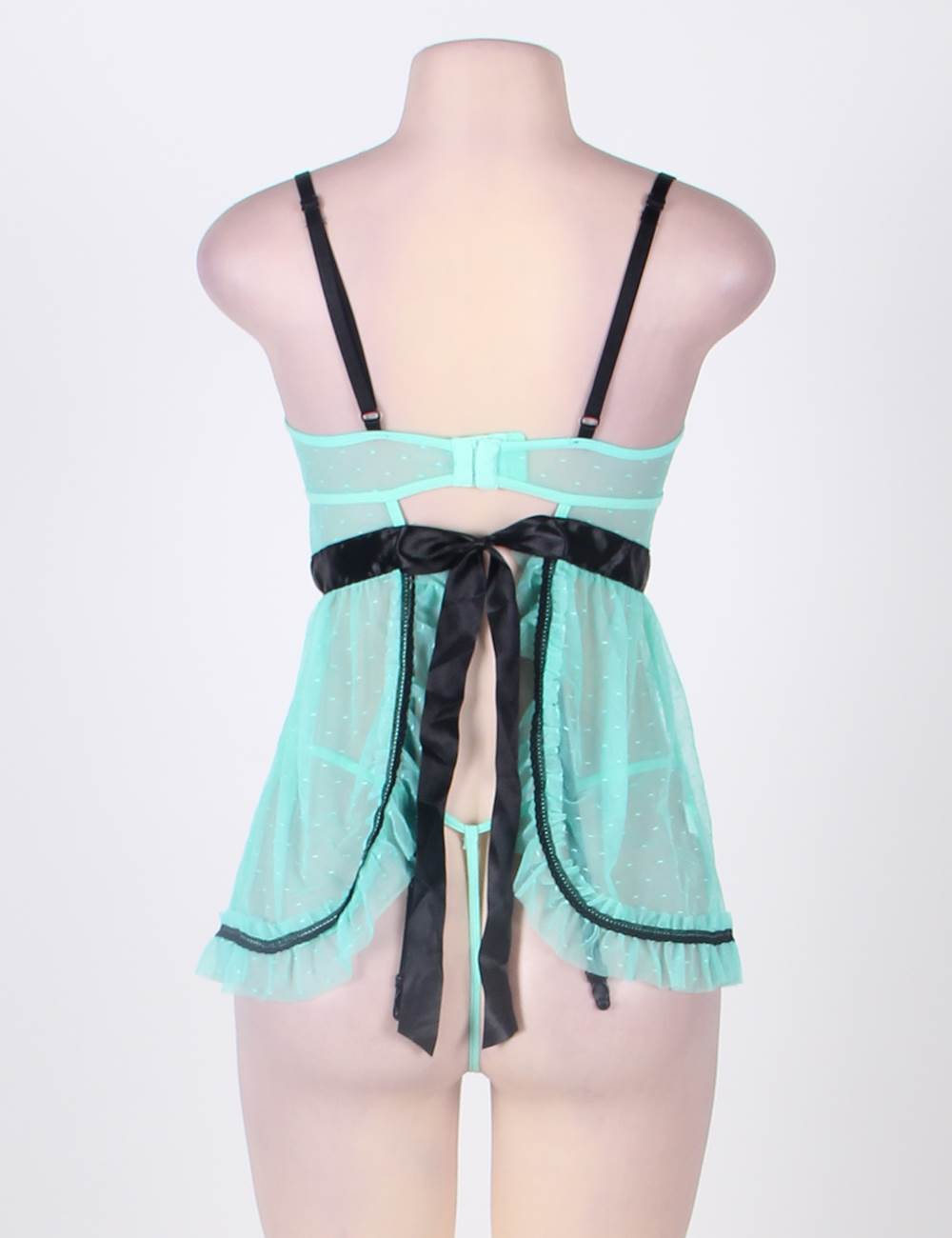 Full Figure Polka Dot Underwire Apron Lingerie - KC Leather Co. Full Figure Polka Dot Underwire Apron Lingerie - KC Leather Co.