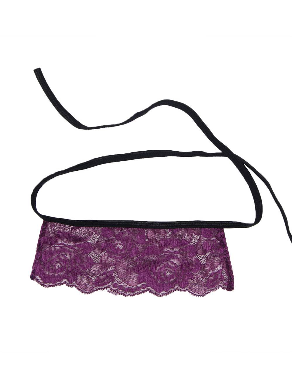 Sexy Purple Lace Bustier Lingerie Set with Bra Rim