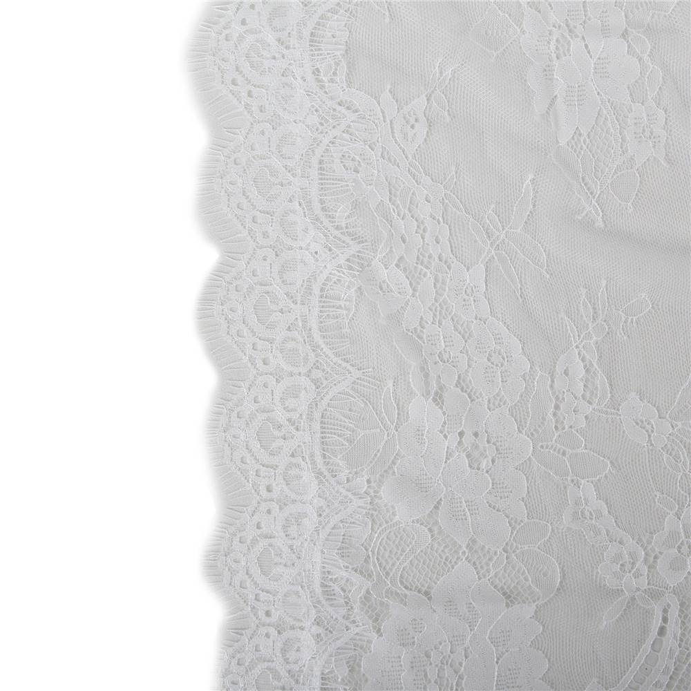 Sexy Long Sleeve Eyelash Lace Short Sleepwear with Thong White