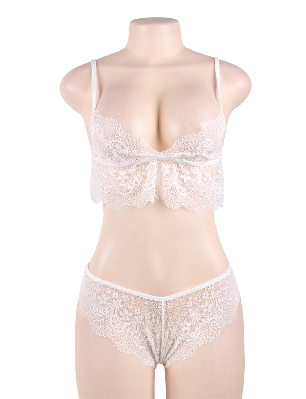 Lace 2pcs Bralette Set Plus Size