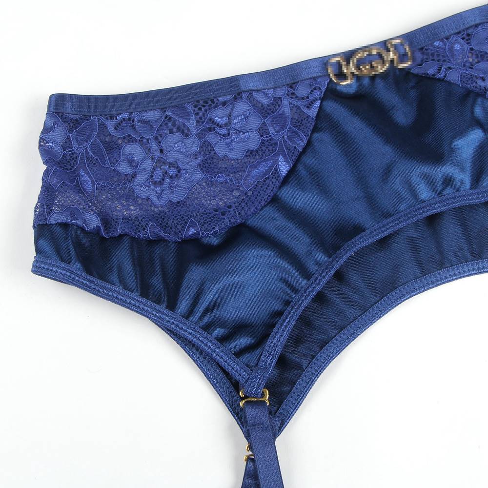 Delicate lace Stitching Bra and Garter Panty Set 2 Colours Plus size