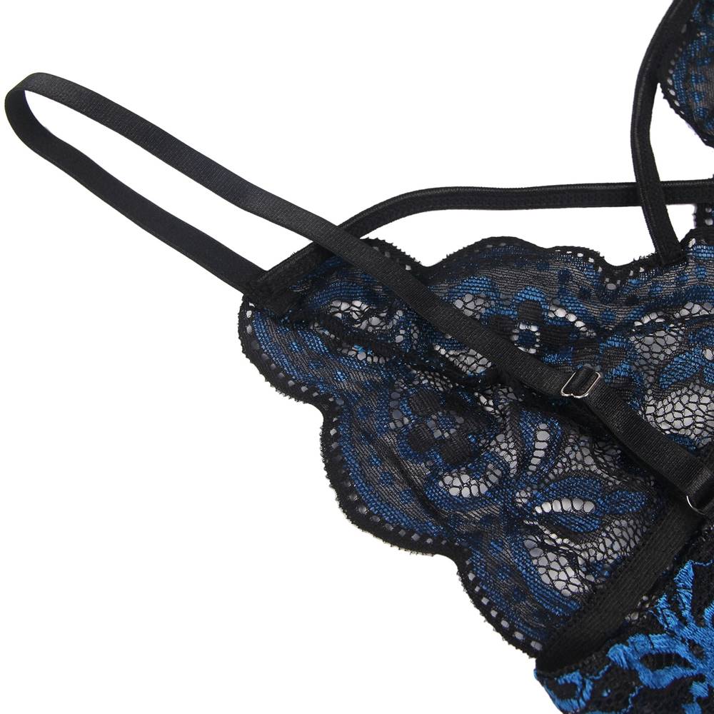 Floral Black Eyelash Lace Lingerie 4 Colours