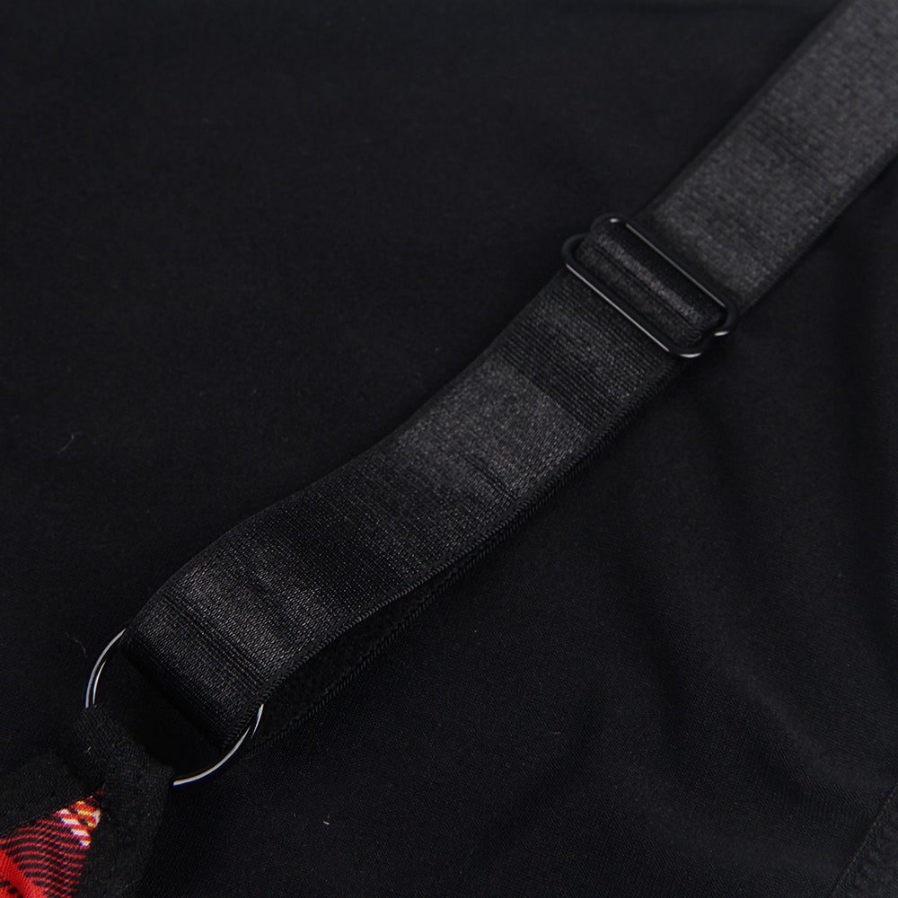 Double Shoulder Straps Red Plaid Costume