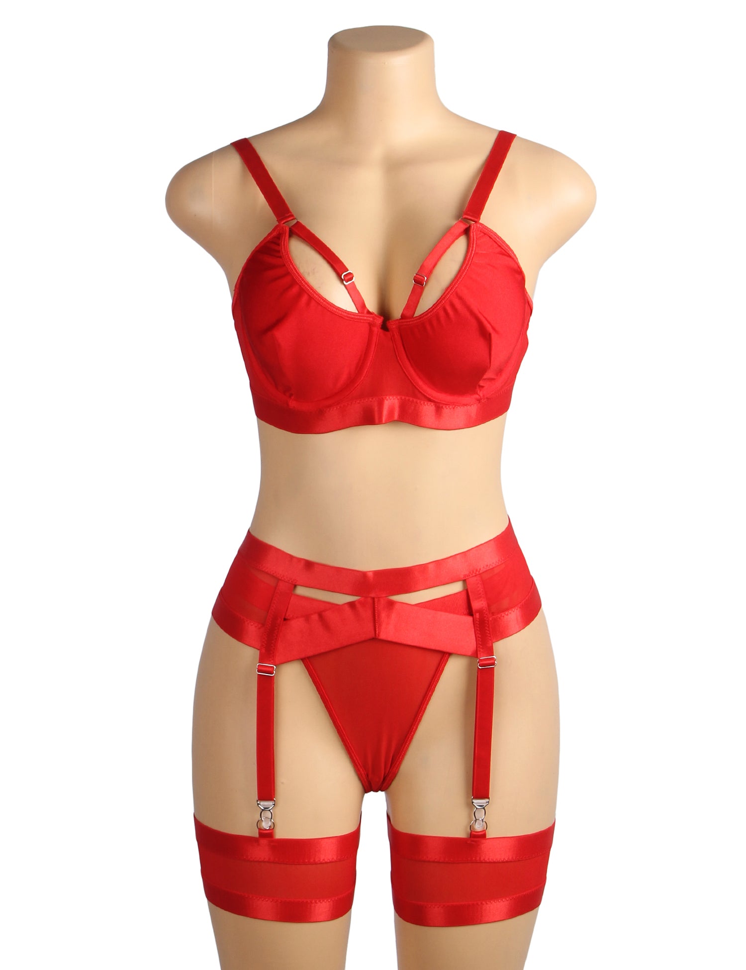 Red Bondage Garter Belt Bra Set - KC Leather Co. Red Bondage Garter Belt Bra Set - KC Leather Co.
