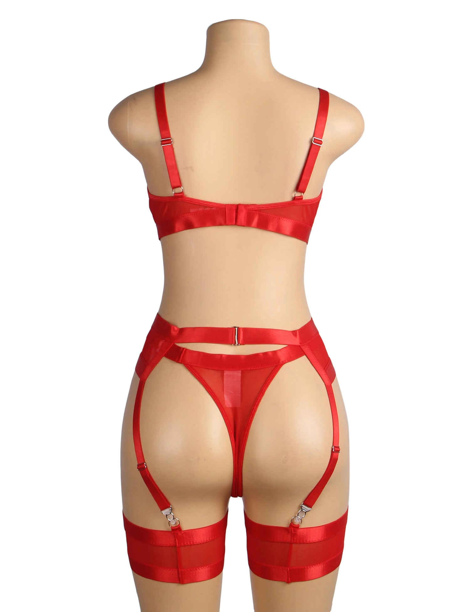 Red Bondage Garter Belt Bra Set - KC Leather Co. Red Bondage Garter Belt Bra Set - KC Leather Co.