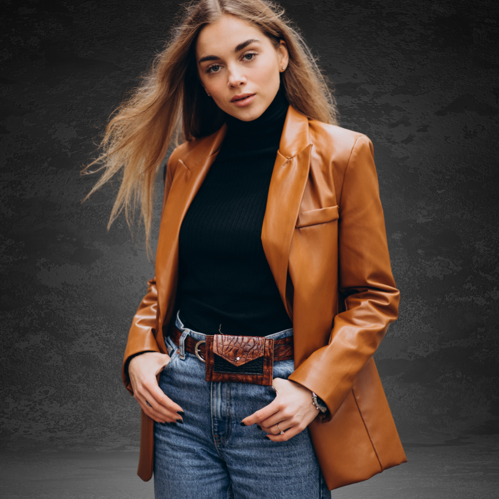 Women&#39;s Leather Blaser Jacket | KC Leather Signature Range - Barcelona