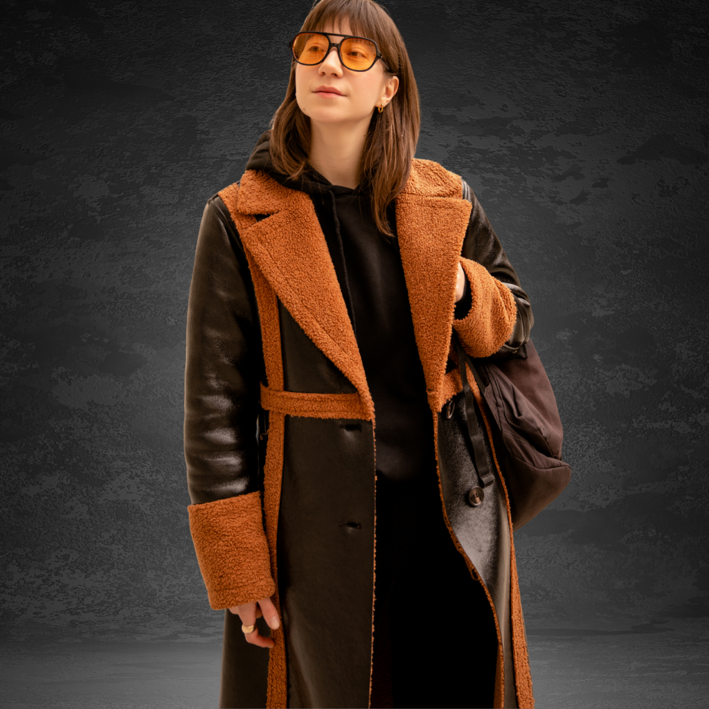 Women&#39;s Long Leather Trench Coat | KC Leather Signature Range - Portocali