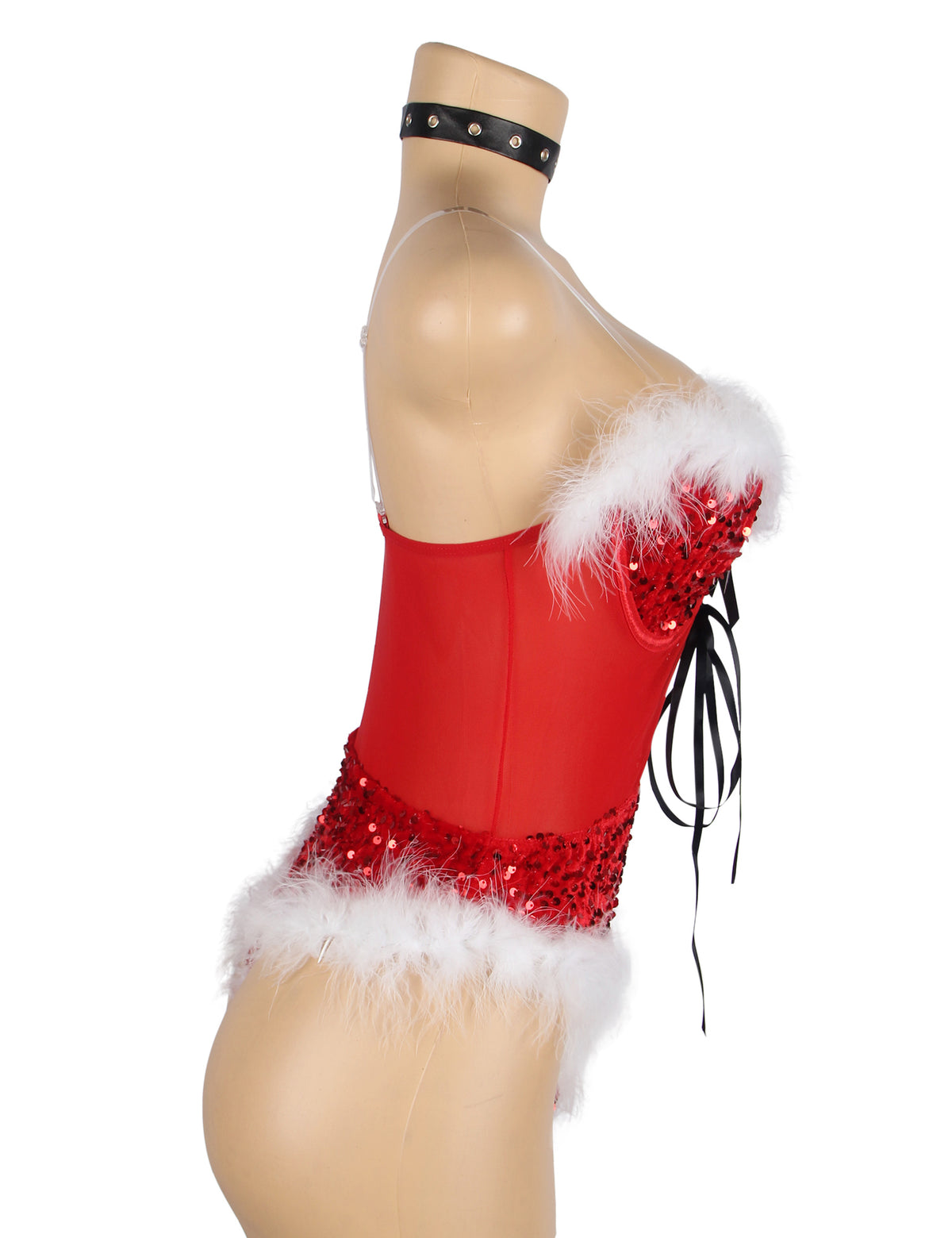 Sexy Plush Sequin Bodysuit