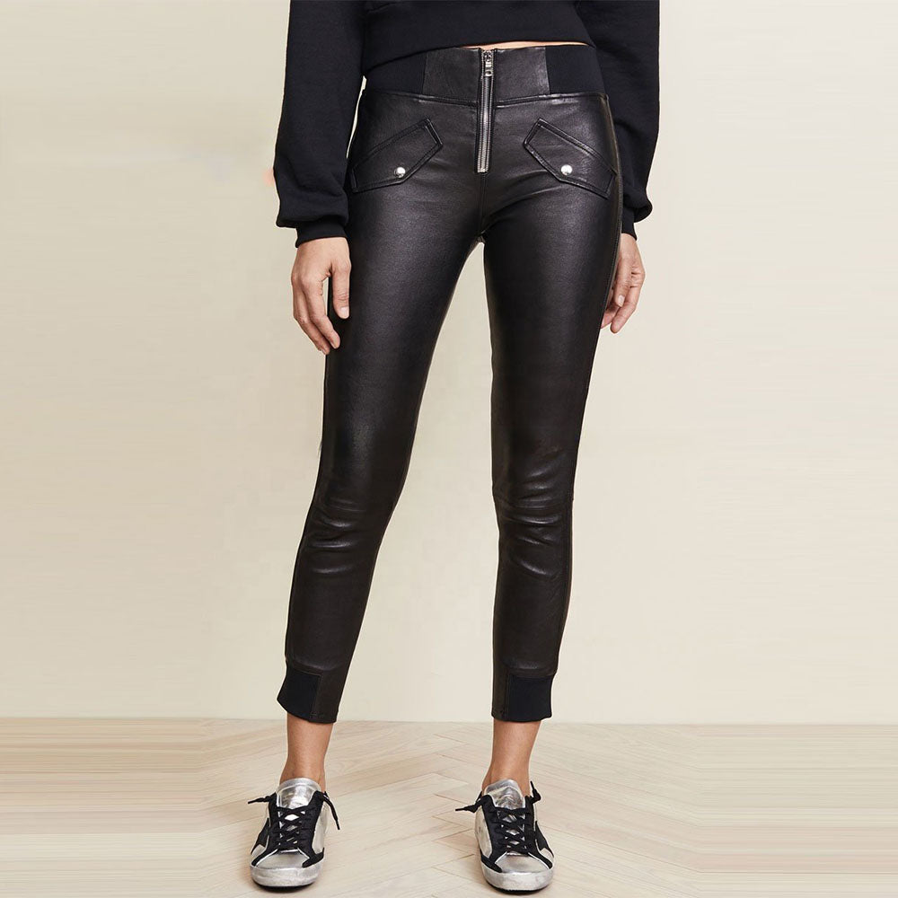 black skinny leather pants