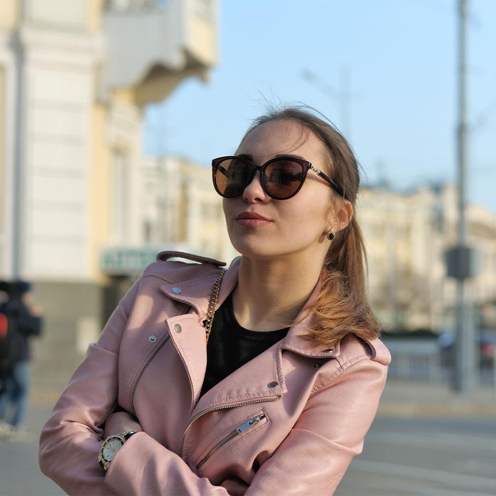 Women's Leather Jacket, Jada Pink Biker Jacket